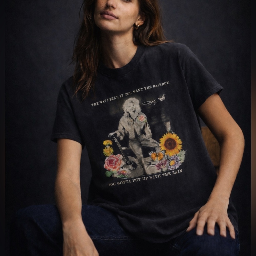 Function & Fringe Edit | Dolly Parton Graphic Tee Music Floral Butterfly